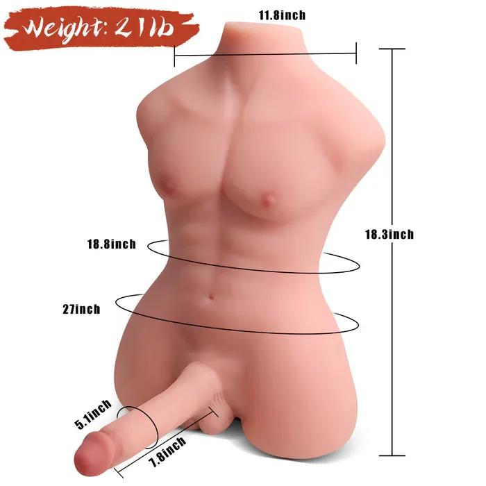 Lovetoyshub Dildos | William-18.73LB Male Sex Torso Dildo