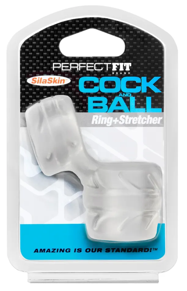 Silaskin Cock and Ball Ring and Stretcher Clear Perfect Fit Male Sex Toys Silaskin Cock and Ball Ring and Stretcher Clear Perfect Fit Male Sex Toys