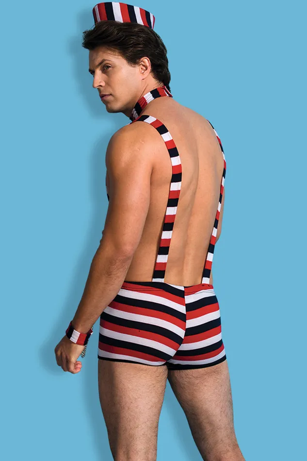 Eccentric Playroom Essentials Mens convict Costume 3pcs stripe hat SM Female Sex Toys Eccentric Playroom Essentials Mens convict Costume 3pcs stripe hat SM Female Sex Toys