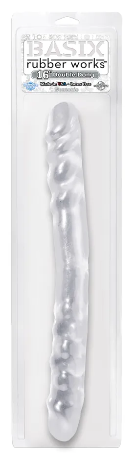 Dildos Basix Rubber Works 16in Double Dong Clear Pipedream Products