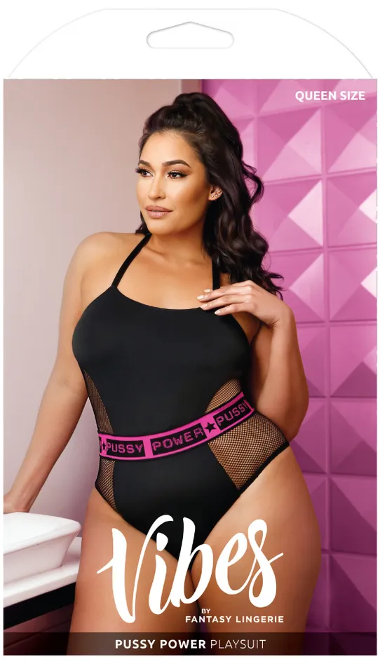 Fantasy Lingerie Pussy Power Mesh Paneled Playsuit Fantasy Lingerie Male Sex Toys