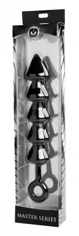 Anal XR Brands Spades XL Anal Beads in Black Elevate Your Sensations with Superior Design