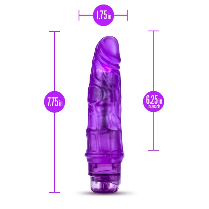 Blush Vibrators B Yours By Blush Vibe 3 Realistic Purple 725Inch Long Vibrating Dildo
