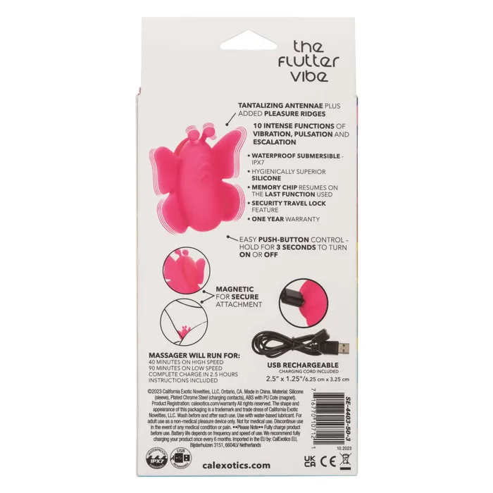 California Exotic Novelties Vibrators Neon Vibes The Flutter Vibe Discreet Panty Vibe with 10 Intense Functions