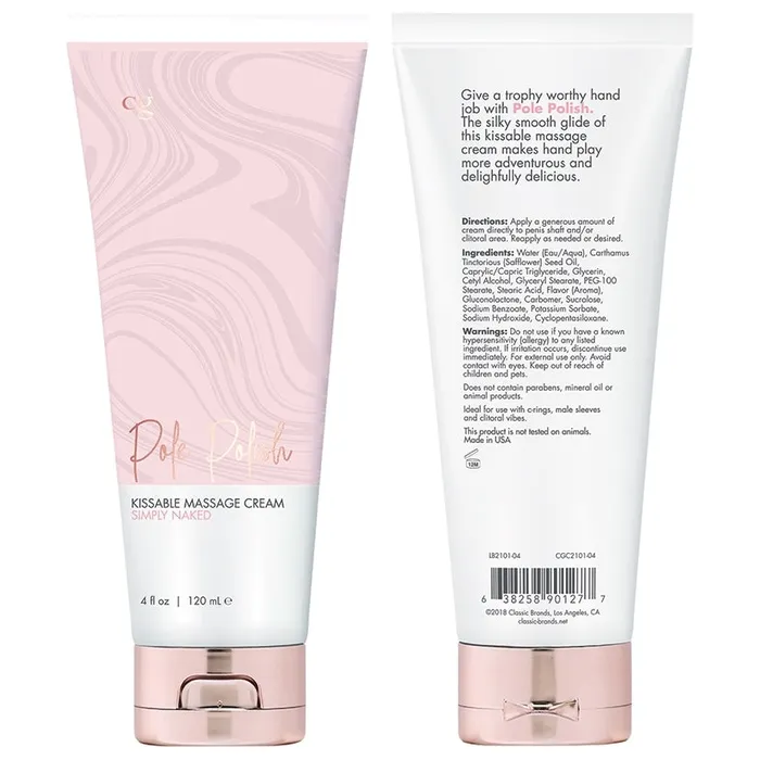 CG Pole Polish Kissable Massage CreamSimply Naked 4oz CLASSIC BRANDS Couples