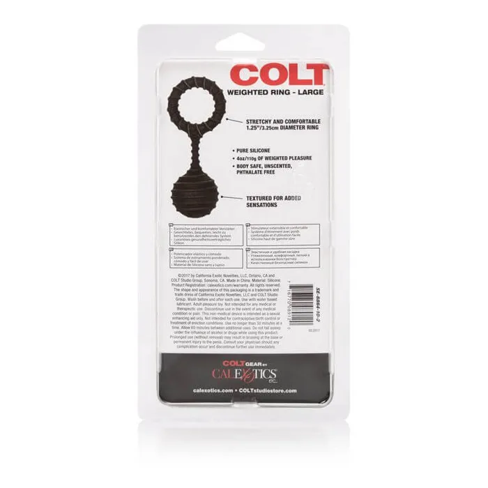 Colt Weighted Ring Large Pure Silicone Stretchy Comfort 4 oz Ball for Enhanced Pleasure California Exotic Novelties Male Sex Toys