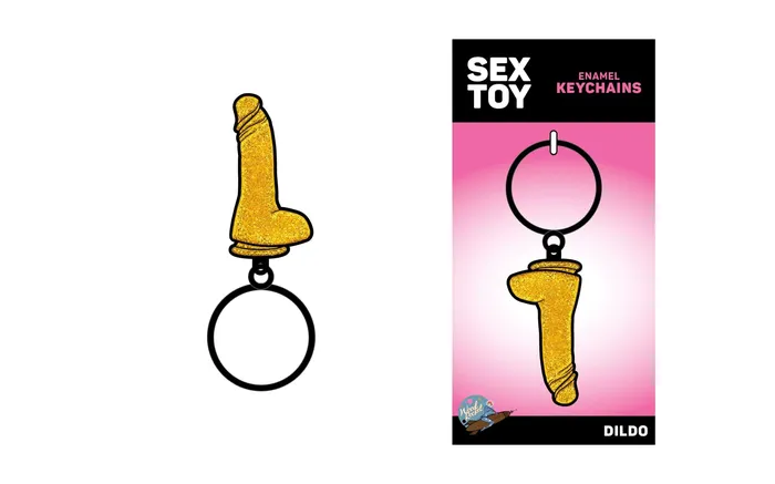 Gold Glitter Sex Toy Dildo Keychain Wood Rocket Female Sex Toys