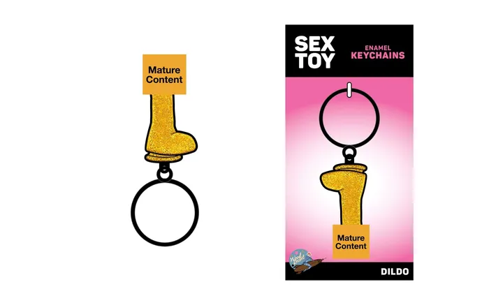 Gold Glitter Sex Toy Dildo Keychain Wood Rocket Female Sex Toys