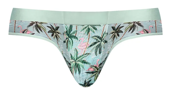 Male Power Lingerie Female Sex Toys Male Power Sheer Prints Thong in Flamingo Design Comfortable Sexy Mens Underwear in SM Size for Everyday Role Play