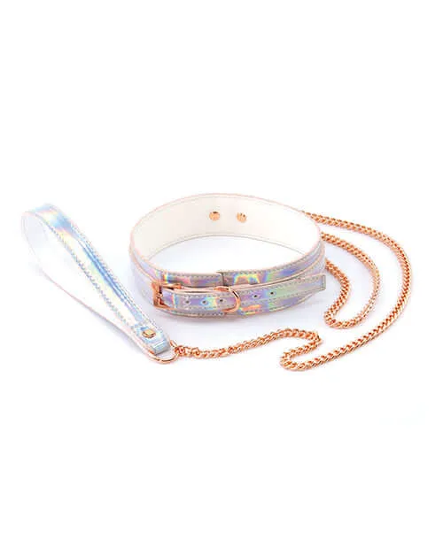 NS Novelties Couples Cosmo Bondage Collar and Leash Rainbow