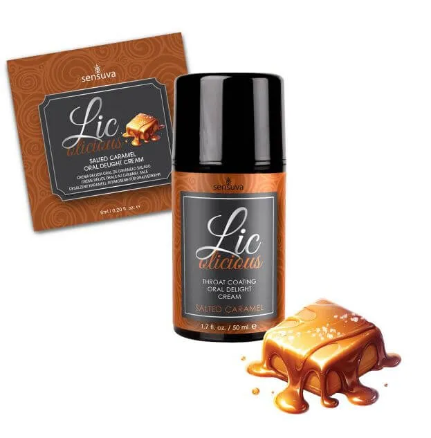 Sensuva Licolicious Oral Delight Cream Salted Caramel 6ml Throat Coating Edible Cream Vibrators